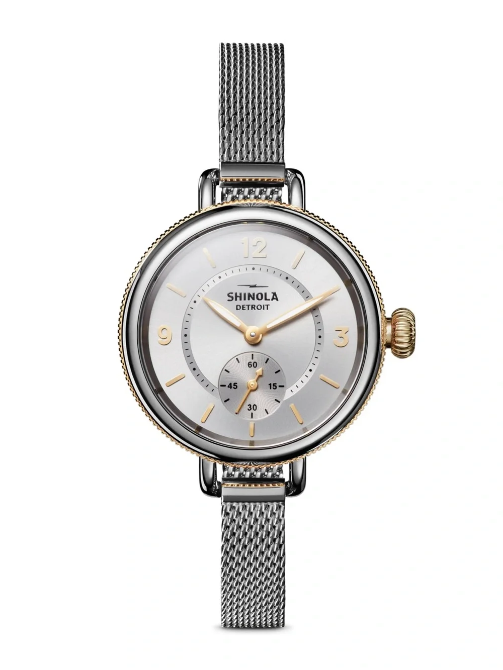 Shinola Two-Tone Silver and Gold Mesh Watch